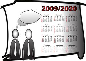 Calendar for Years 2009 to 2020
