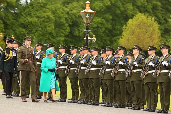 Queen Elizabeth II inspects the Guard of Honour in Ireland