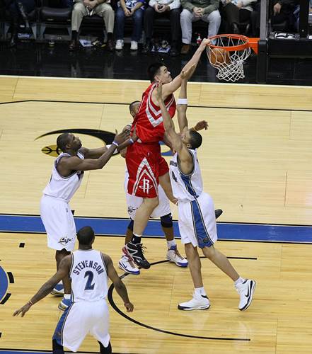 Yao Ming during the Washington Wizards v/s Houston Rockets Game