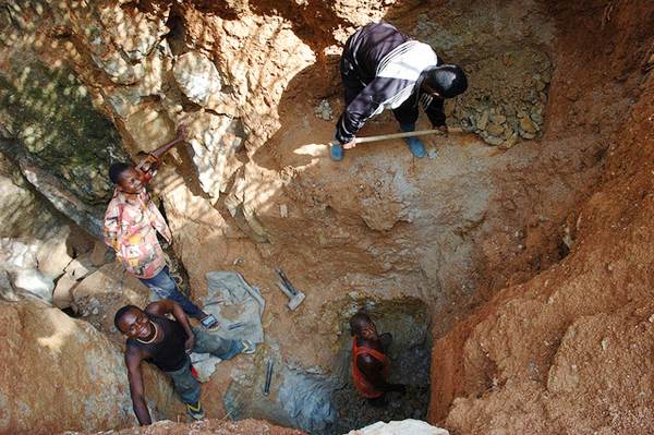 Workers in a Mine in Kailo, Congo, Africa