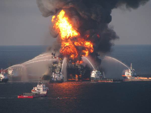 Deepwater Horizon Fire off the Coast of New Orleans, USA